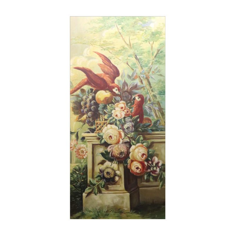 Auguste Ista, huile sur panneau, encadrement en chêne, vers 1920