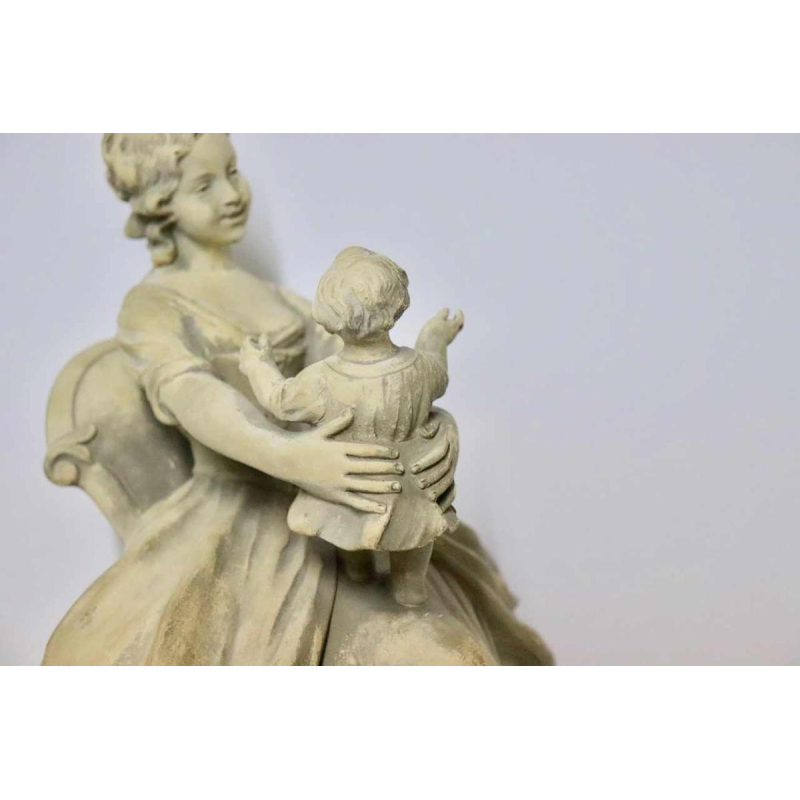 Antonio Carli, sculpture en terre cuite patinée 'femme avec son enfant' XXème siècle