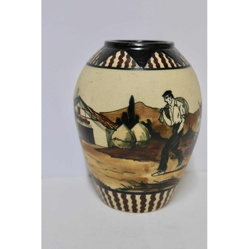 Pedro Garcia de Diego - Ciboure - Art Deco blazed stoneware Basque vase - France