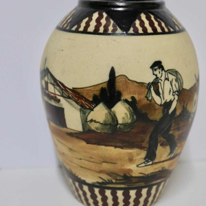 Pedro Garcia de Diego - Ciboure - Art Deco blazed stoneware Basque vase - France