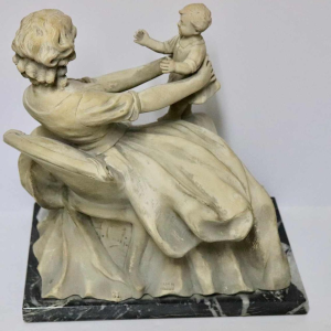 Antonio Carli, sculpture in patinated terracotta 'woman with child' 20th century