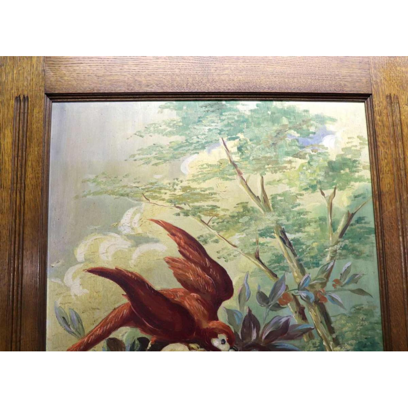 Auguste Ista, huile sur panneau, encadrement en chêne, vers 1920