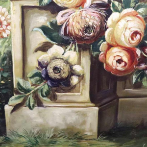 Auguste Ista, huile sur panneau, encadrement en chêne, vers 1920