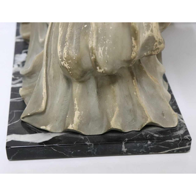 Antonio Carli, sculptuur in gepatineerd terracotta 'vrouw met kind' 20e eeuw