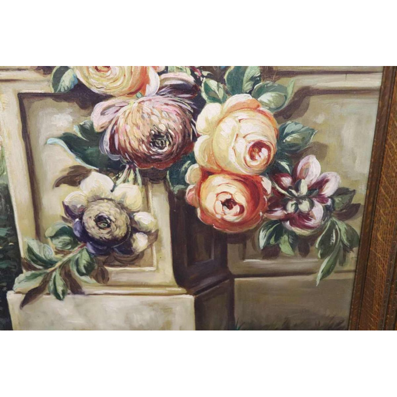 Auguste Ista, huile sur panneau, encadrement en chêne, vers 1920