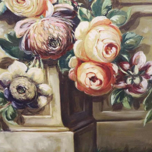 Auguste Ista, huile sur panneau, encadrement en chêne, vers 1920