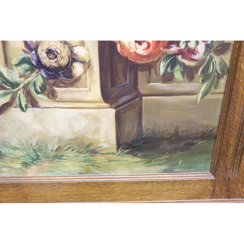 Auguste Ista, huile sur panneau, encadrement en chêne, vers 1920