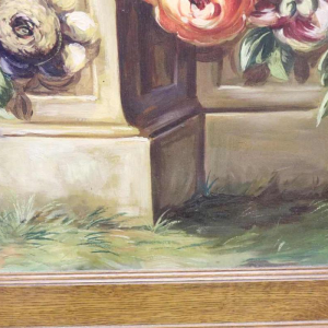 Auguste Ista, huile sur panneau, encadrement en chêne, vers 1920