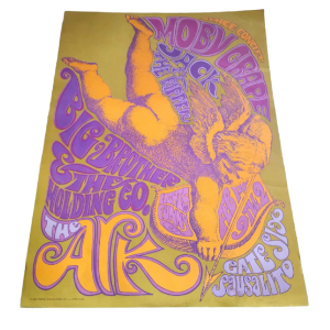 BIG BROTHER & THE HOLDING CO by PORTAL PUBLICATIONS LTD USA, vintage psychedelic poster 1967