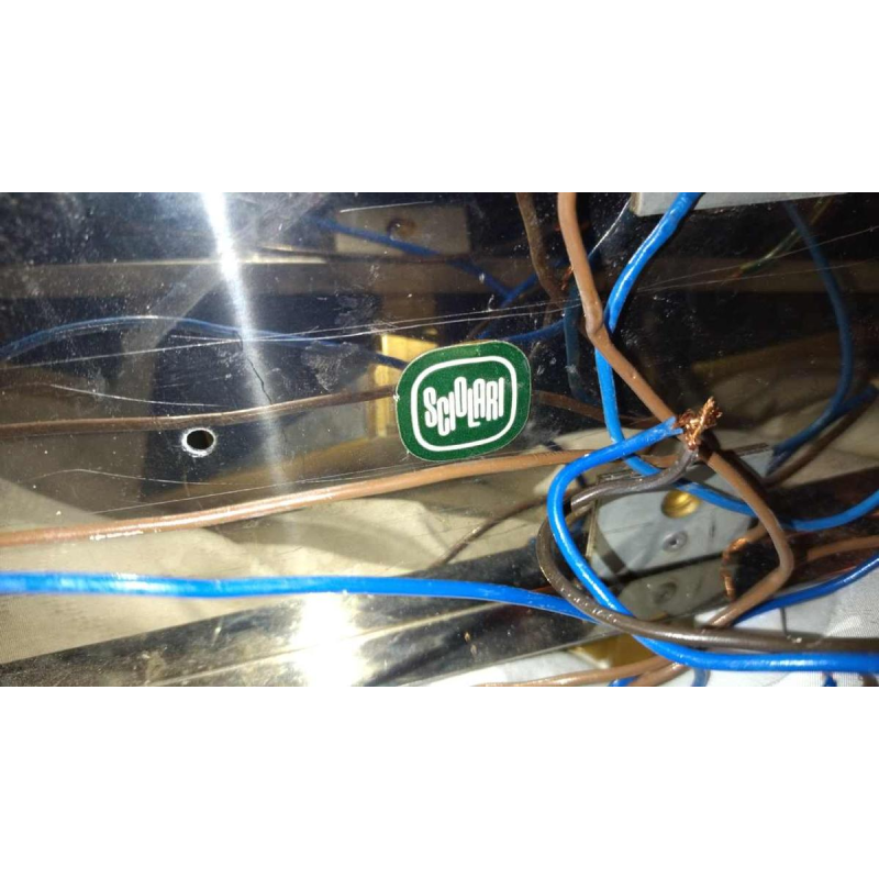 GAETANO SCIOLARI, rare paire d'appliques Hollywood Regency, acier chromé & laiton doré, ca 1970