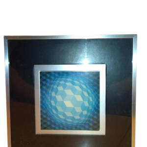 VICTOR VASARELY, Op'Art werk gemonteerd op plexiglas
