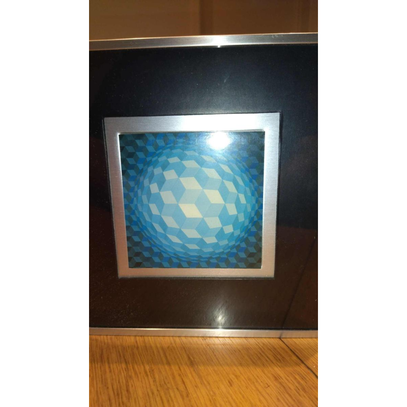 VICTOR VASARELY, Op'Art werk gemonteerd op plexiglas
