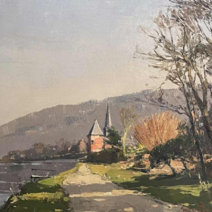George LAMBILLOTTE (1915-1998): The Meuse and the Priory of Godinne.