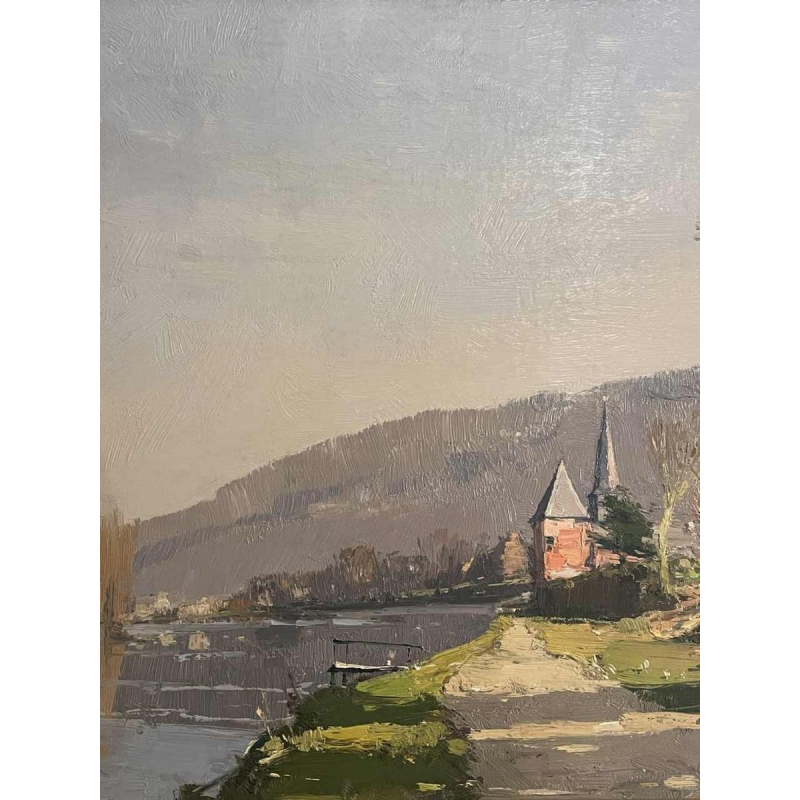 George LAMBILLOTTE (1915-1998): The Meuse and the Priory of Godinne.