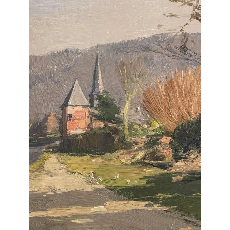 George LAMBILLOTTE (1915-1998): « La Meuse et le Prieuré de Godinne »