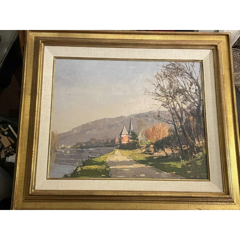 George LAMBILLOTTE (1915-1998): The Meuse and the Priory of Godinne.