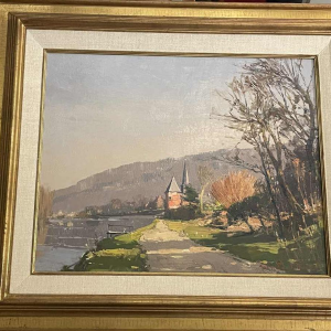 George LAMBILLOTTE (1915-1998): The Meuse and the Priory of Godinne.