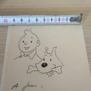 Hergé Superbe dédicace Tintin et Milou 1955