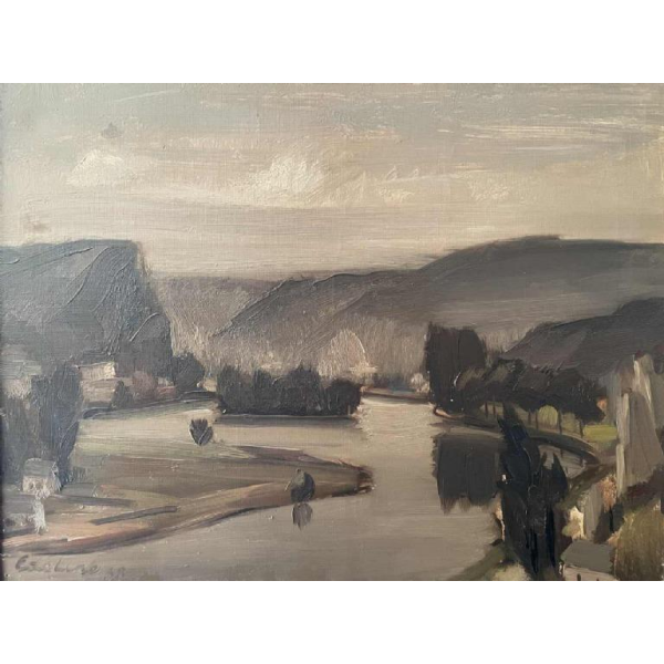 Guillaume EDELINE (Namur 1902- Chairière 1987): «The Meuse at Yvoir »