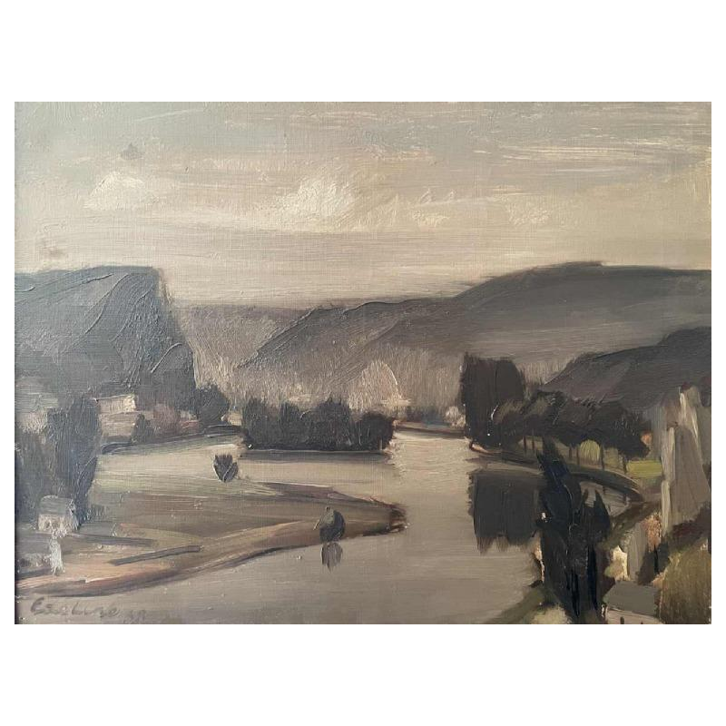 Guillaume EDELINE (Namur 1902- Chairière 1987): « La Meuse à Yvoir »