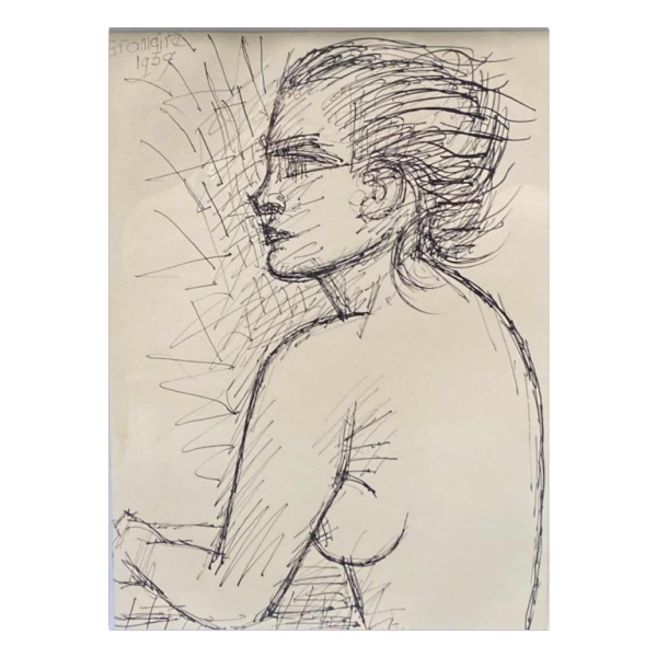 Marcel Gromaire (1892-1971) - Nu de Femme -Dessin original à l'encre - 1939