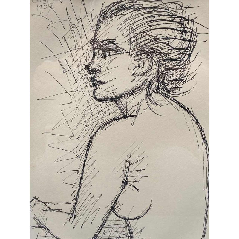 Marcel Gromaire (1892-1971) - Nu de Femme -Dessin original à l'encre - 1939