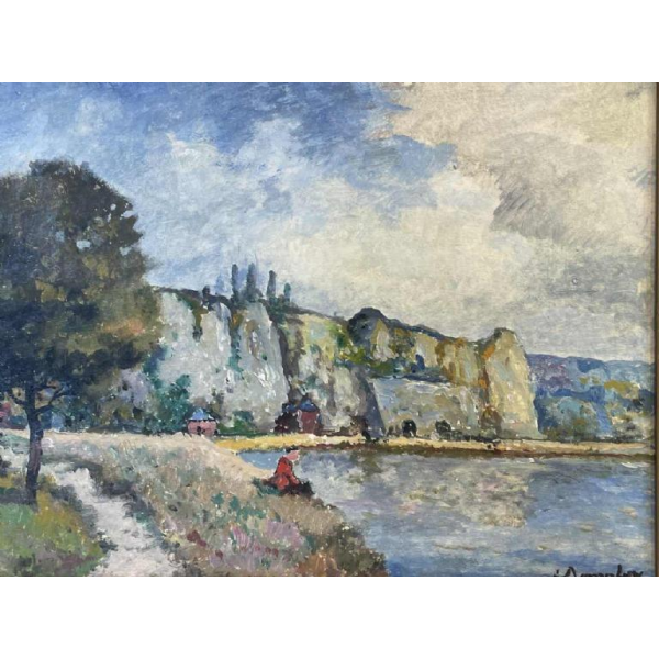 Albert DANDOY (1885-1977): La Meuse près des rochers des Grands Malades (The Meuse near the rocks of the Grands Malades)