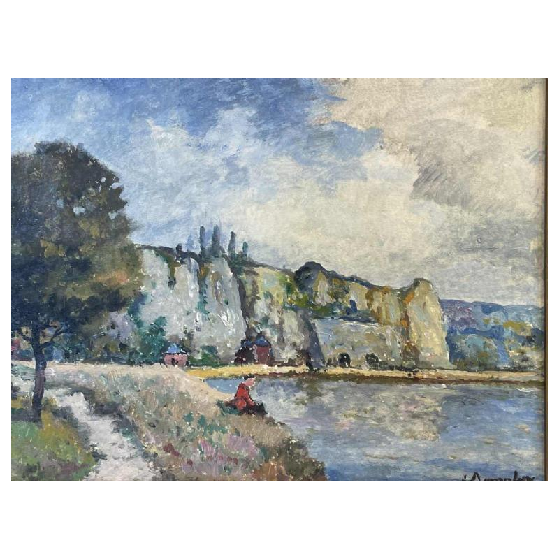 Albert DANDOY (1885-1977): La Meuse près des rochers des Grands Malades (The Meuse near the rocks of the Grands Malades)