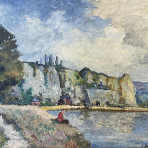 Albert DANDOY (1885-1977): La Meuse près des rochers des Grands Malades (The Meuse near the rocks of the Grands Malades)