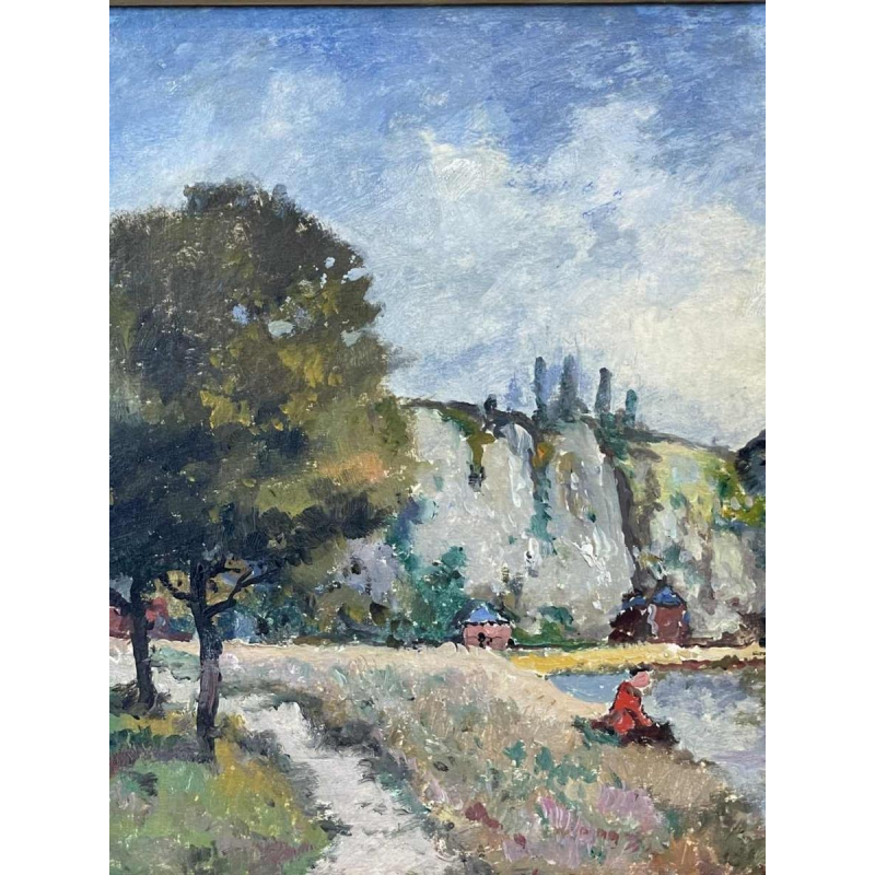 Albert DANDOY (1885-1977): La Meuse près des rochers des Grands Malades (The Meuse near the rocks of the Grands Malades)