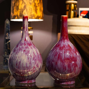 Paire de tulipières, Chine, 19ème siècle, rouge sang de boeuf