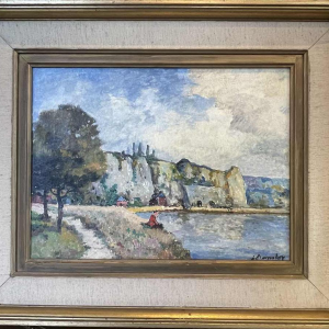 Albert DANDOY (1885-1977): La Meuse près des rochers des Grands Malades (The Meuse near the rocks of the Grands Malades)