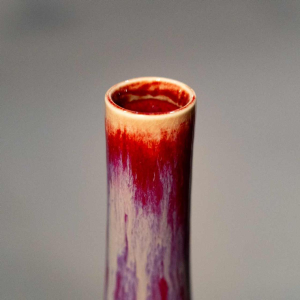 Pair of tulip vases, China, 19th century, oxblood red
