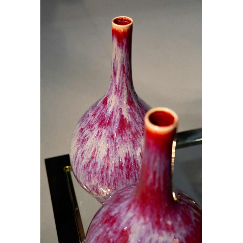 Paire de tulipières, Chine, 19ème siècle, rouge sang de boeuf