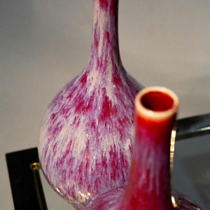 Pair of tulip vases, China, 19th century, oxblood red