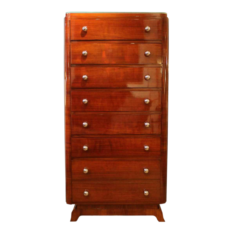 Sold .Chiffonnier art-déco en palissandre 1940.