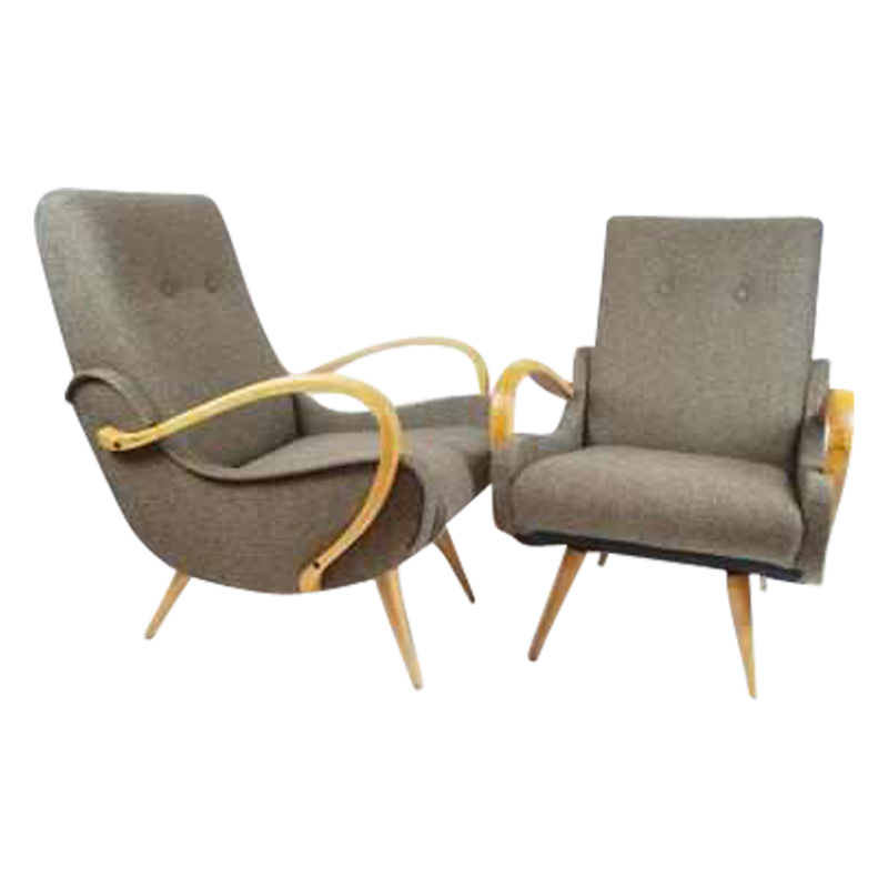 SOLD.Paire de fauteuils vintage vers 1950 italien