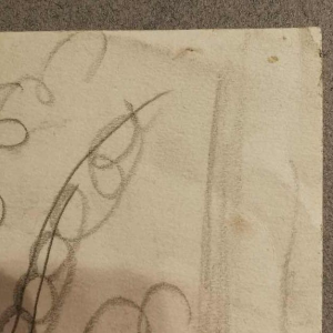 Jean Brusselmans, rivière "La Lasne" dessin au crayon sur papier, 1951