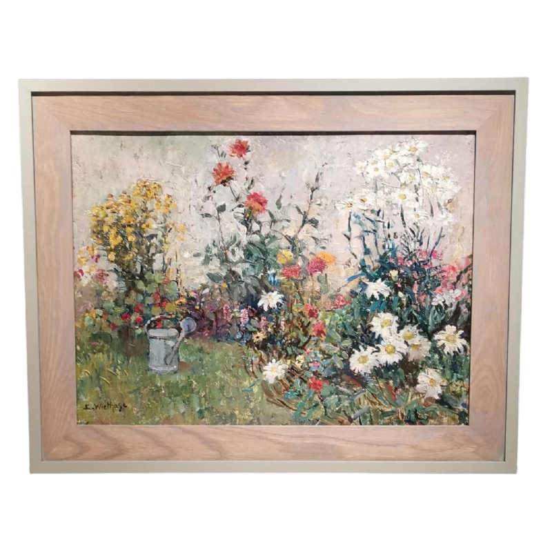 Edgard WIETHASE 'L'arrosoir' peinture huile sur panneau