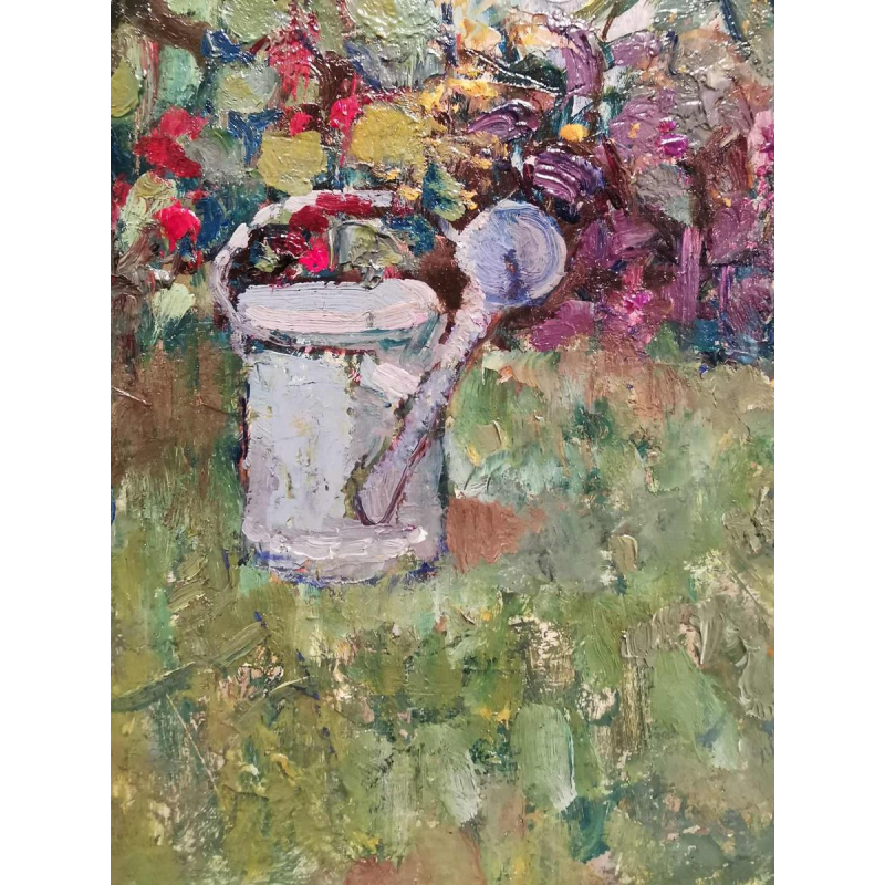 Edgard WIETHASE - De gieter - schilderij olieverf op paneel