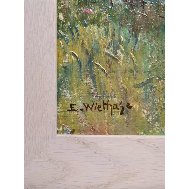 Edgard WIETHASE 'L'arrosoir' peinture huile sur panneau