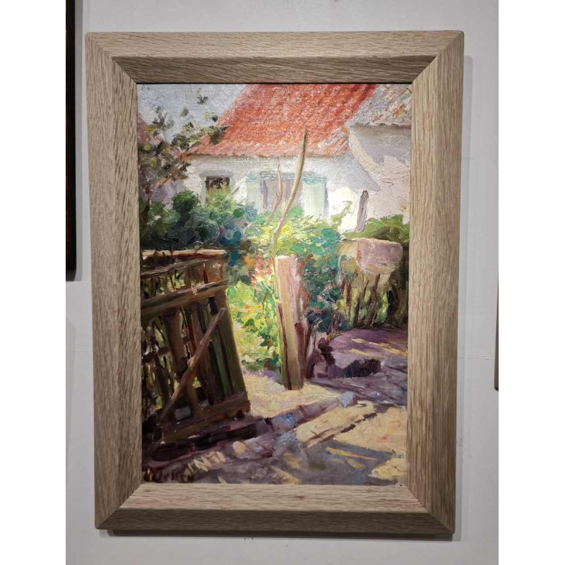 William Jelley 'Le portail' maison de la côte belge, peinture huile sur toile, ca 1900