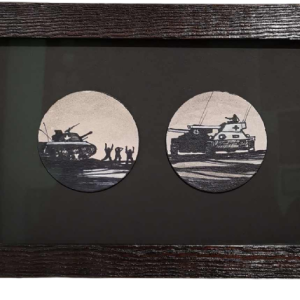 Jean Paul Emond-Alt, 'Bataille des Ardennes' dessin à l'encre, ca 2000