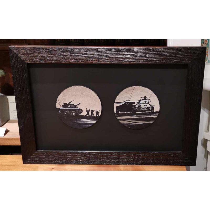 Jean Paul Emond-Alt, 'Slag om de Ardennen' inkttekening, ca 2000