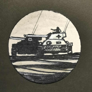 Jean Paul Emond-Alt, Battle of the Ardennes ink drawing, ca 2000