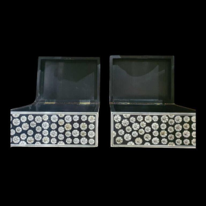 Pairs of 20th century Bone and Black Lacquer Boxes