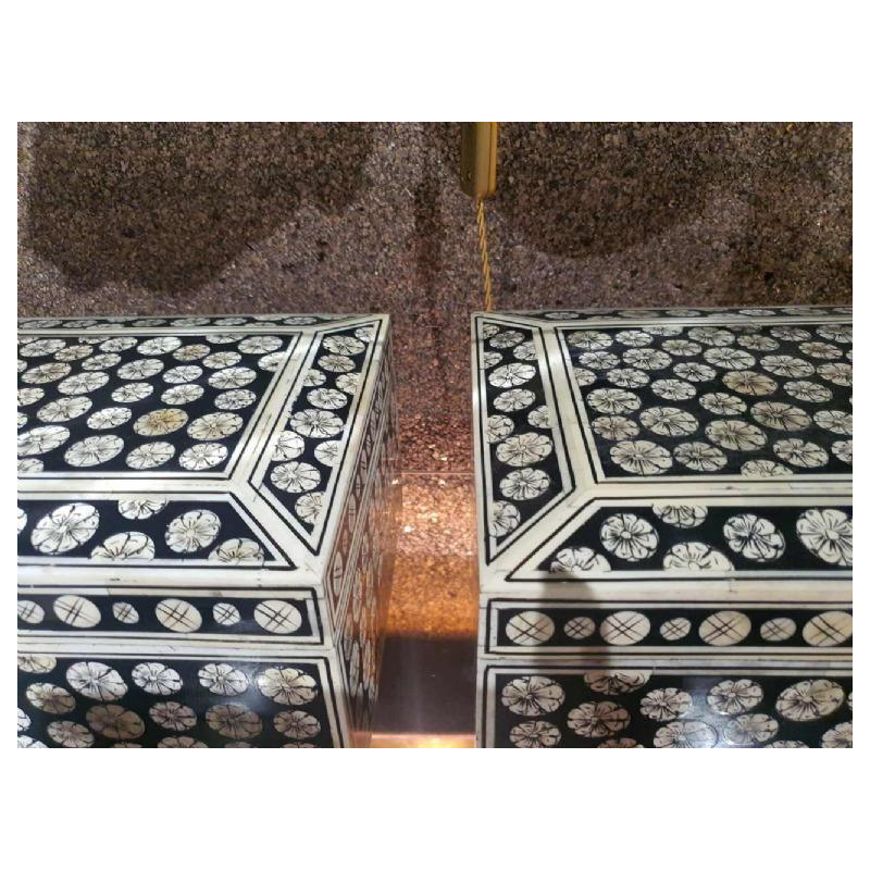 Pairs of 20th century Bone and Black Lacquer Boxes