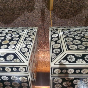 Pairs of 20th century Bone and Black Lacquer Boxes