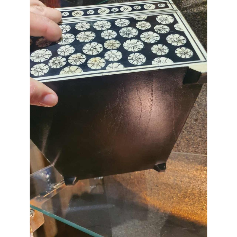 Pairs of 20th century Bone and Black Lacquer Boxes