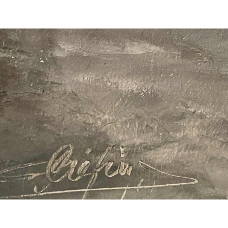 Alphonse CREPIN (1931-2010): The barge moored near the Jambes bridge.